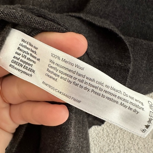 𝅺EILEEN fisher petite merino wool gray long sleeve mini dress - Picture 6 of 7